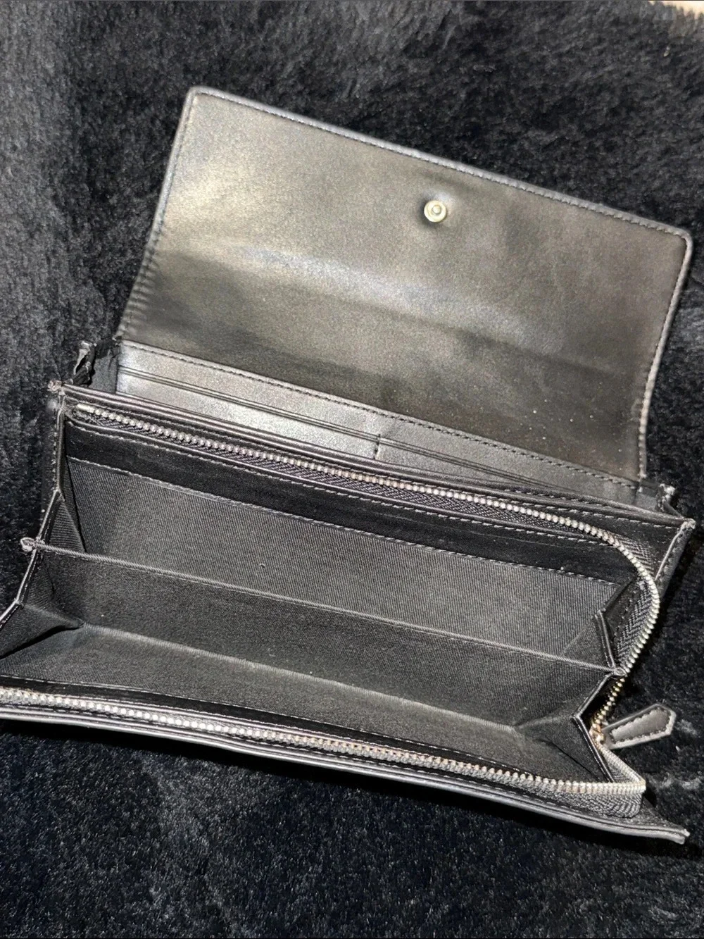 Vivienne Westwood Black Leather Continental Wallet with Gold Orb
